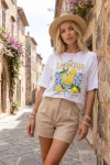 Oversize tričko Limoncello White – Wualaa Women
