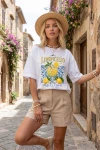 Oversize tričko Limoncello White – Wualaa Women