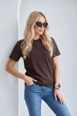 Tričko MAYBEL REGULAR Dark Chocolate – Wualaa Women
