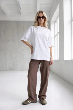 Tričko LINNET OVERSIZE Silk White – Wualaa Women