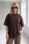 TRIČKO LINNET OVERSIZE Dark Chocolate – Wualaa Women