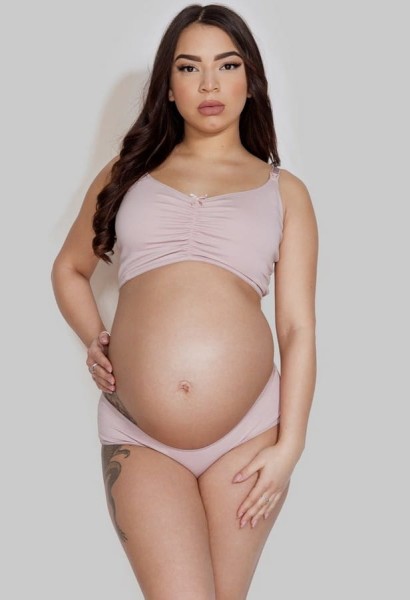 Těhotenské kalhotky Mama Panty/ Powder Pink - Mitex
