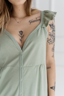 Těhotenské a kojící košile s tenkými ramínky, s volánky  Irma/Šalvěj - Dolce Sonno