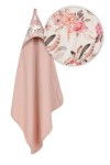 Osuška s kapucí Muslin Design 85 x 85 cm růžová - Baby Matex