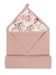 Osuška s kapucí Muslin Design 85 x 85 cm růžová - Baby Matex