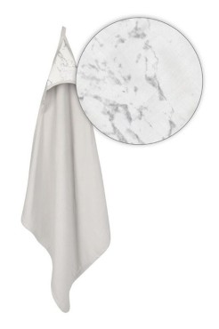 Osuška s kapucí Muslin Design 85 x 85 cm světle šedá  - Baby Matex 