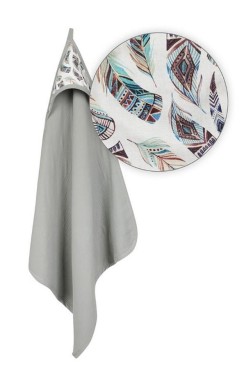 Osuška s kapucí Muslin Design 85 x 85 cm šedá  - Baby Matex