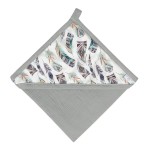Osuška s kapucí Muslin Design 85 x 85 cm šedá - Baby Matex