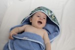 Osuška s kapucí MAXI PRINT 100x100 modrá - Baby Matex