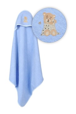 Osuška s kapucí Maxi 100x100 frotte modrá - Baby Matex 