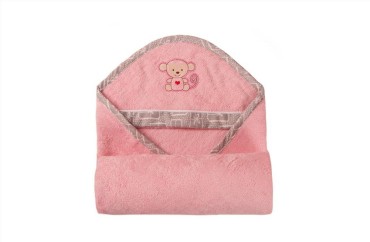 Dětský ručník s kapucí Bamboo 100x100 růžový - Baby Matex