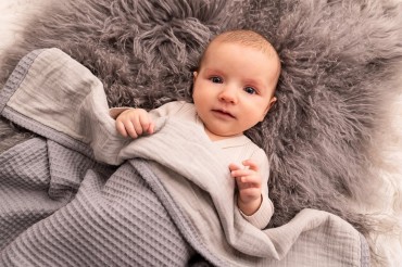 Mušelínová dětská dečka 75 x 100 cm Prestige Muslin šedá - Baby Matex