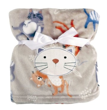 Dětská deka 75 x 100 cm Ricco béžový kocourek - Baby Matex