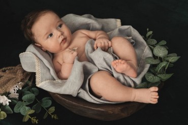Lněná dětská deka 75x100 Linen světle šedá - Baby Matex