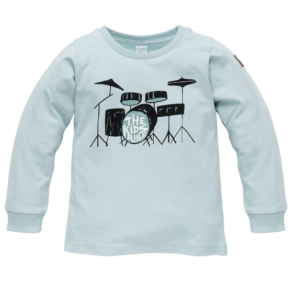 Chlapecká halenka s dlouhým rukávem LET'S ROCK modrá - Pinokio