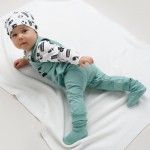 Kojenecké zavinovací body s dlouhými rukávy LET'S ROCK ecru - Pinokio