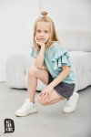 Dívčí halenka s volánky mátová - All for Kids