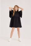Šaty pro dívku s motýlími rukávy Black - All for Kids