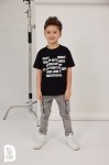 Tričko s krátkým rukávem černé s nápisy - All for Kids