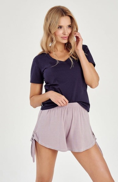 Dámská krátká pyžama granát/vřes - Juliana Taro