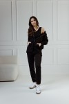 Comfort & Luxury - Mikina s kapucí na zip Leah Black