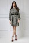 WUALAA Women - Dámské šaty Amber Oversize Zebra Khaki