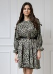 WUALAA Women - Dámské šaty Amber Oversize Zebra Khaki