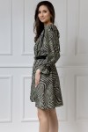 WUALAA Women - Dámské šaty Amber Oversize Zebra Khaki