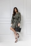 WUALAA Women - Dámské šaty Amber Oversize Zebra Khaki