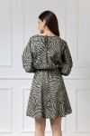 WUALAA Women - Dámské šaty Amber Oversize Zebra Khaki