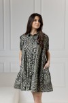 WUALAA Women - Dámské šaty CINDY Zebra Khaki