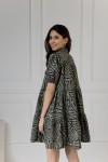 WUALAA Women - Dámské šaty CINDY Zebra Khaki
