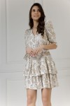 WUALAA Women - Dámské šaty HARPER Rustic Symphony Latte/White