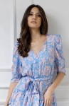 WUALAA Women - Dámské šaty HARPER Rustic Symphony Blue/Apricot