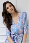 WUALAA Women - Dámské šaty HARPER Rustic Symphony Blue/Apricot