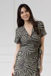 WUALAA Women - Dámské šaty JENNY Zebra Khaki