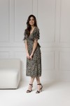 WUALAA Women - Dámské šaty midi KELLY Zebra Khaki