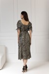 WUALAA Women - Dámské šaty midi KELLY Zebra Khaki