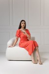 WUALAA Women - Dámské šaty midi KELLY Neon Flowers