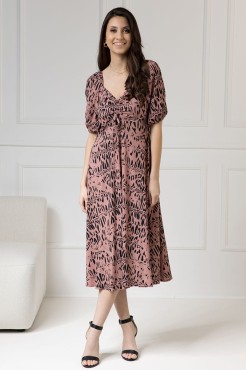 WUALAA Women - Dámské šaty Chloe Safari Dusty Pink