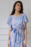 WUALAA Women - Dámské midi šaty SANVI Rustic Symphony Blue/ Apricot