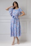 WUALAA Women - Dámské midi šaty SANVI Rustic Symphony Blue/ Apricot