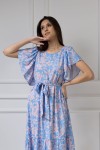 WUALAA Women - Dámské midi šaty SANVI Rustic Symphony Blue/ Apricot