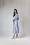 WUALAA Women - Dámské midi šaty SANVI Rustic Symphony Blue/ Apricot