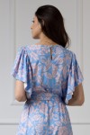WUALAA Women - Dámské midi šaty SANVI Rustic Symphony Blue/ Apricot