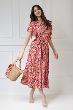 WUALAA Women - Dámské midi šaty SANVI Floral Delight 