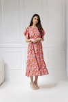 WUALAA Women - Dámské midi šaty SANVI Floral Delight