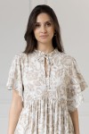 WUALAA Women - Dámské šaty SARA Rustic Symphony Latte/ White