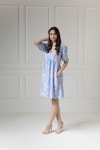 WUALAA Women - Dámské šaty Emili Rustic Symphony Blue/Apricot