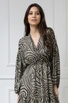 WUALAA Women - Dámské šaty Lisa Zebra Khaki